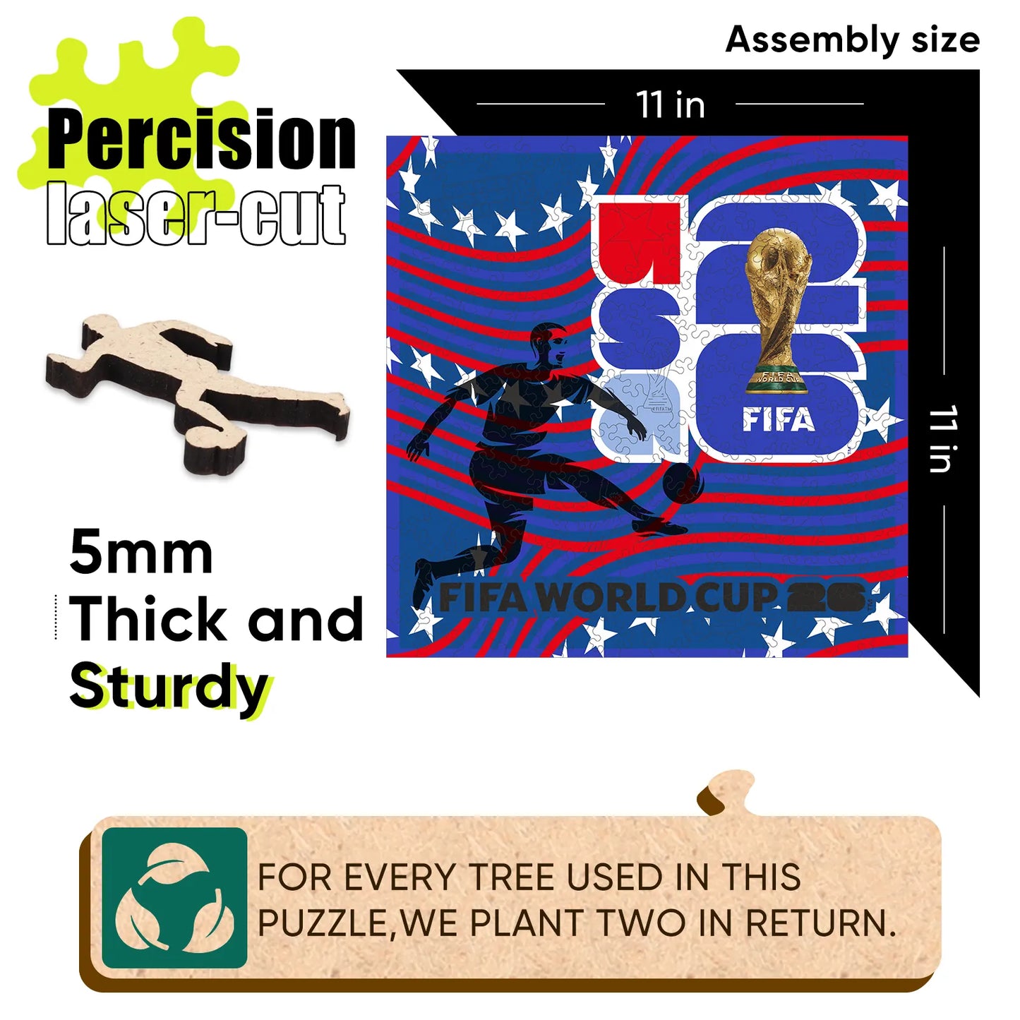 Wooden jigsaw puzzle gift – FIFA World Cup 2026 USA host