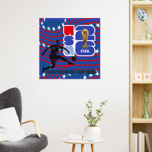 World Cup 2026 wooden puzzle – USA host poster design