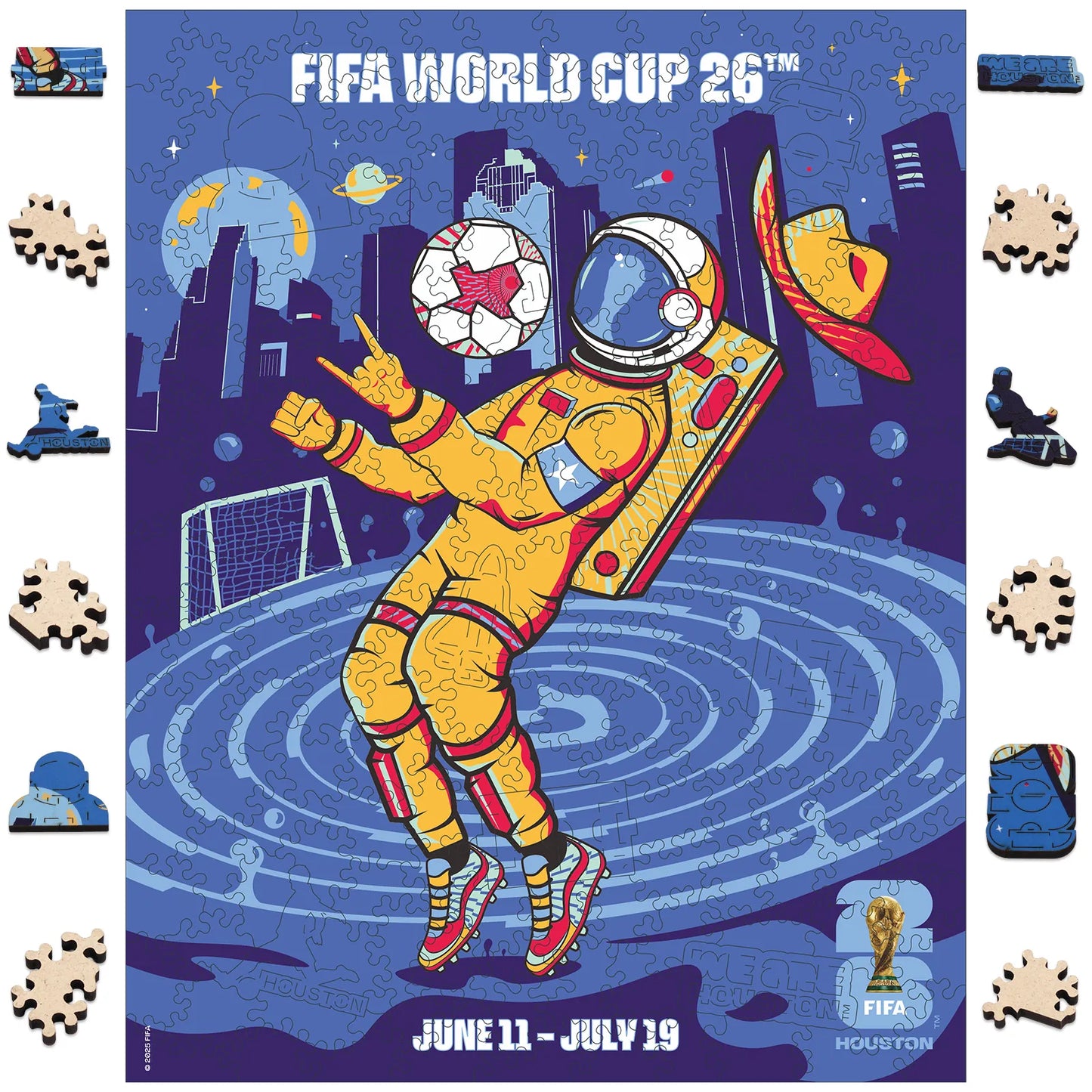 FIFA World Cup 2026 Houston poster wooden jigsaw puzzle – officially licensed
