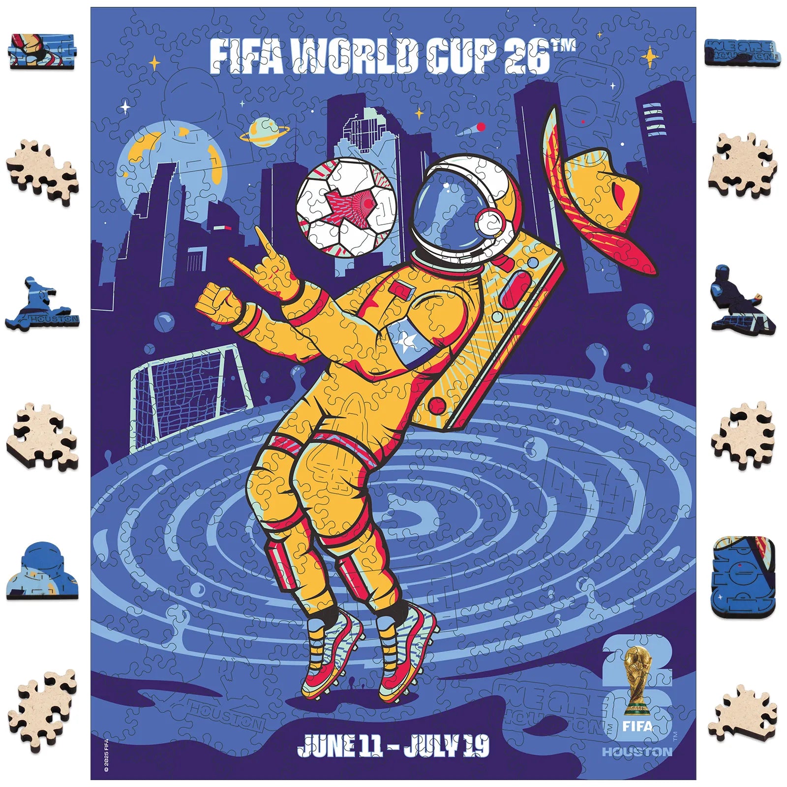 FIFA World Cup 2026 Houston poster wooden jigsaw puzzle – officially licensed