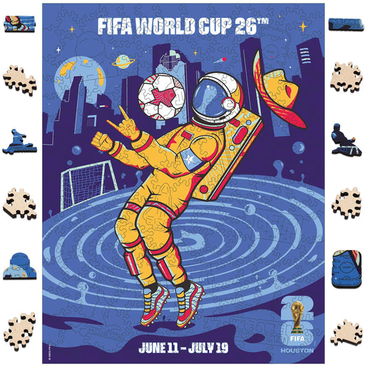 FIFA World Cup 2026 Houston poster wooden jigsaw puzzle – officially licensed