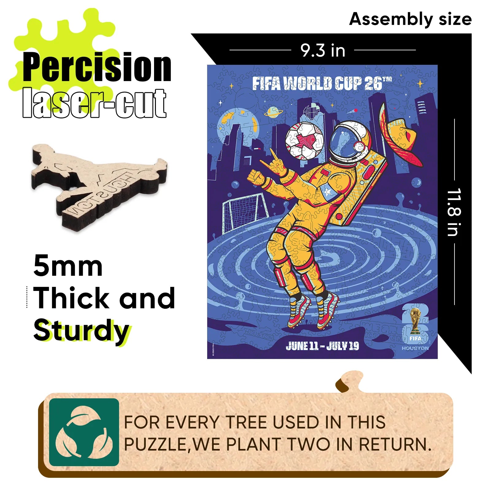 Wooden jigsaw puzzle gift – FIFA World Cup 2026 Houston