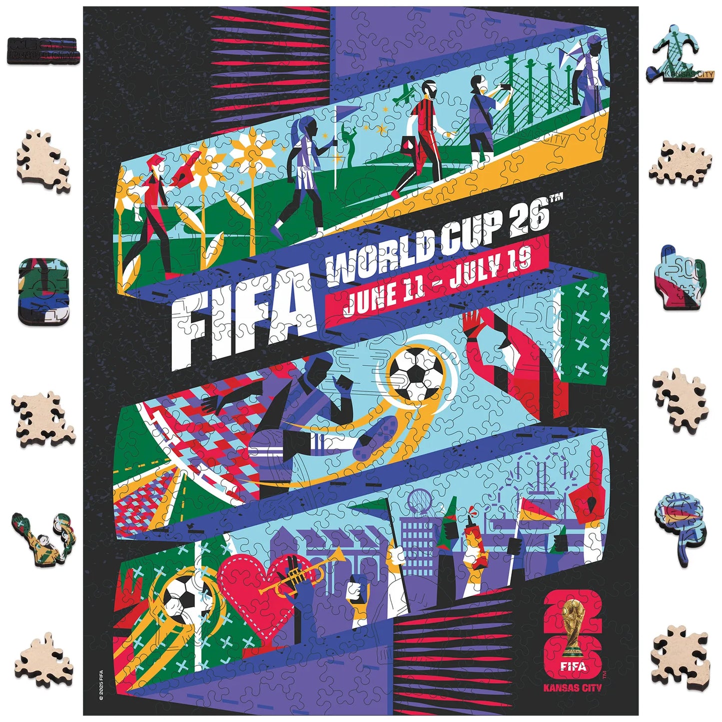 FIFA World Cup 2026 Kansas City poster wooden jigsaw puzzle – officially licensed