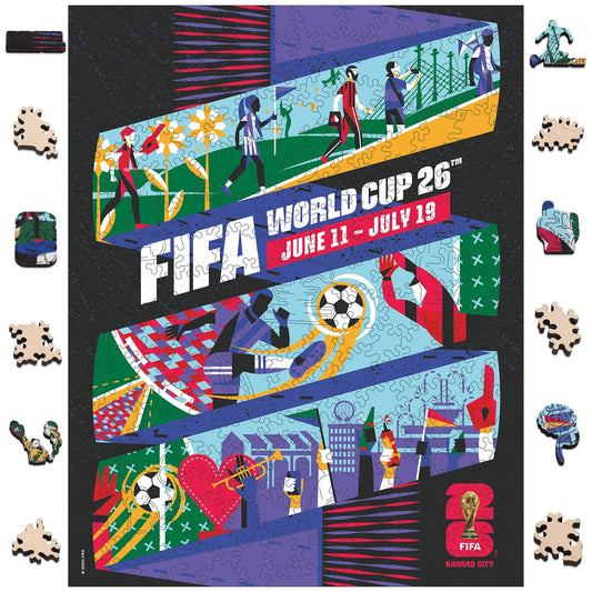 FIFA World Cup 2026 Kansas City poster wooden jigsaw puzzle – officially licensed