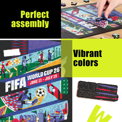 FIFA World Cup 2026 Kansas City wooden puzzle with laser-cut pieces