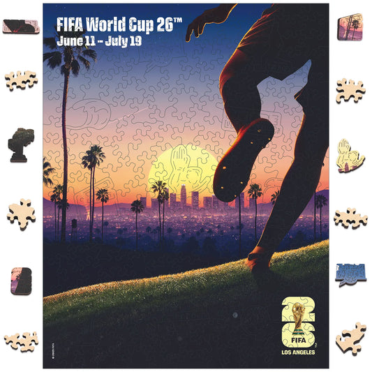 FIFA World Cup 2026 Los Angeles poster wooden jigsaw puzzle – officially licensed