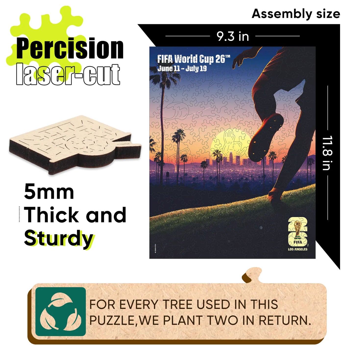 Wooden jigsaw puzzle gift – FIFA World Cup 2026 Los Angeles