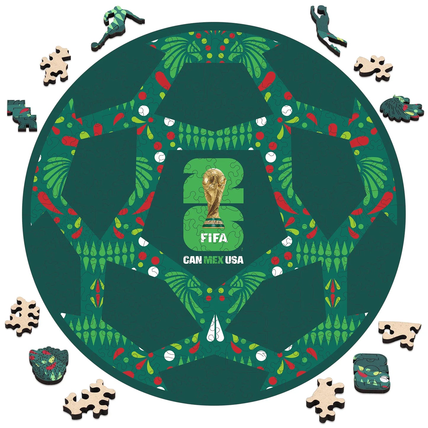 FIFA World Cup 2026 Mexico ball wooden jigsaw puzzle – officially licensed