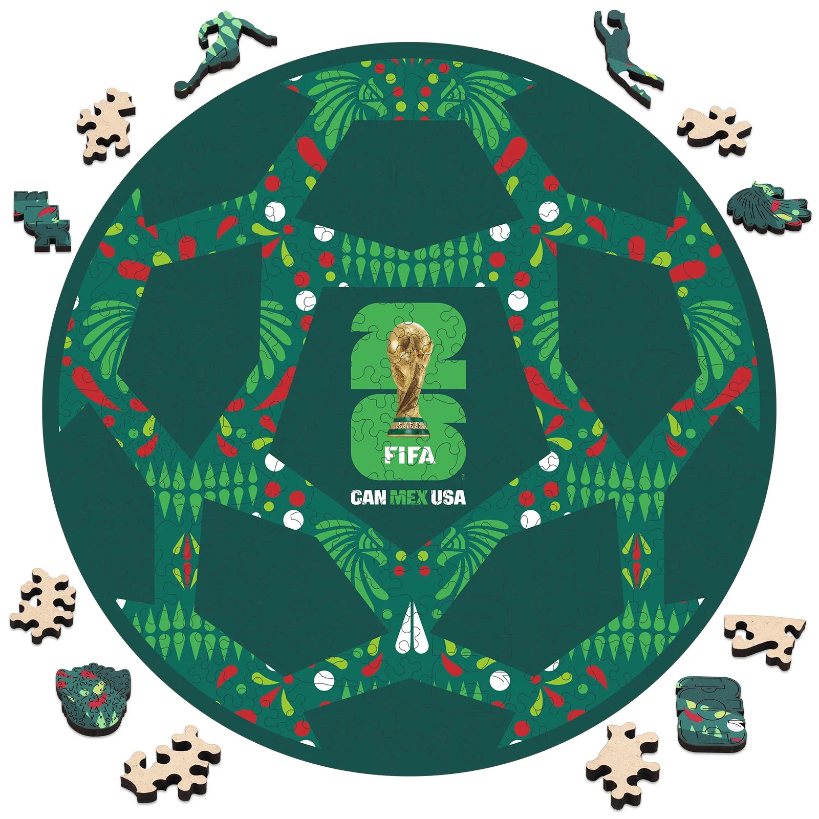 FIFA World Cup 2026 Mexico ball wooden jigsaw puzzle – officially licensed