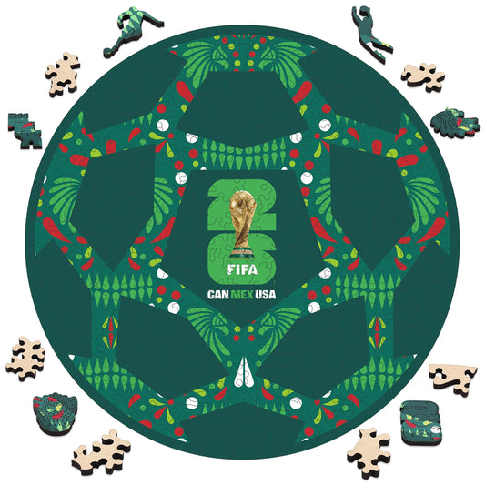 FIFA World Cup 2026 Mexico ball wooden jigsaw puzzle – officially licensed
