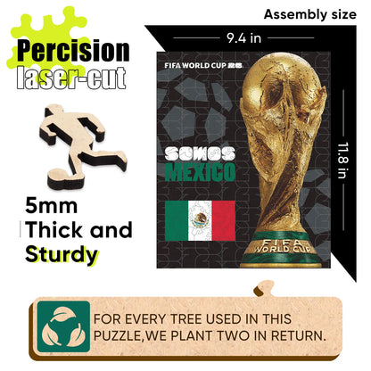 Wooden jigsaw puzzle gift – FIFA World Cup 2026 Mexico trophy