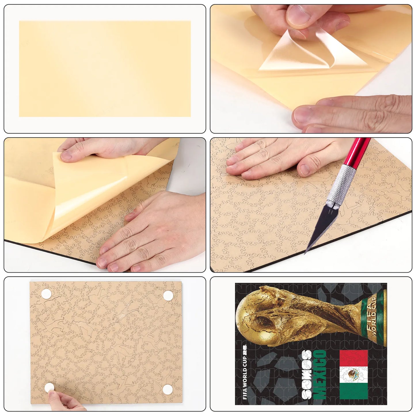 World Cup 2026 Mexico trophy wooden jigsaw puzzle – Mexico fan gift