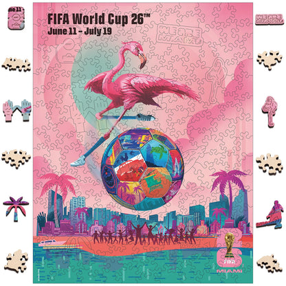 FIFA World Cup 2026 Miami poster wooden jigsaw puzzle – officially licensed