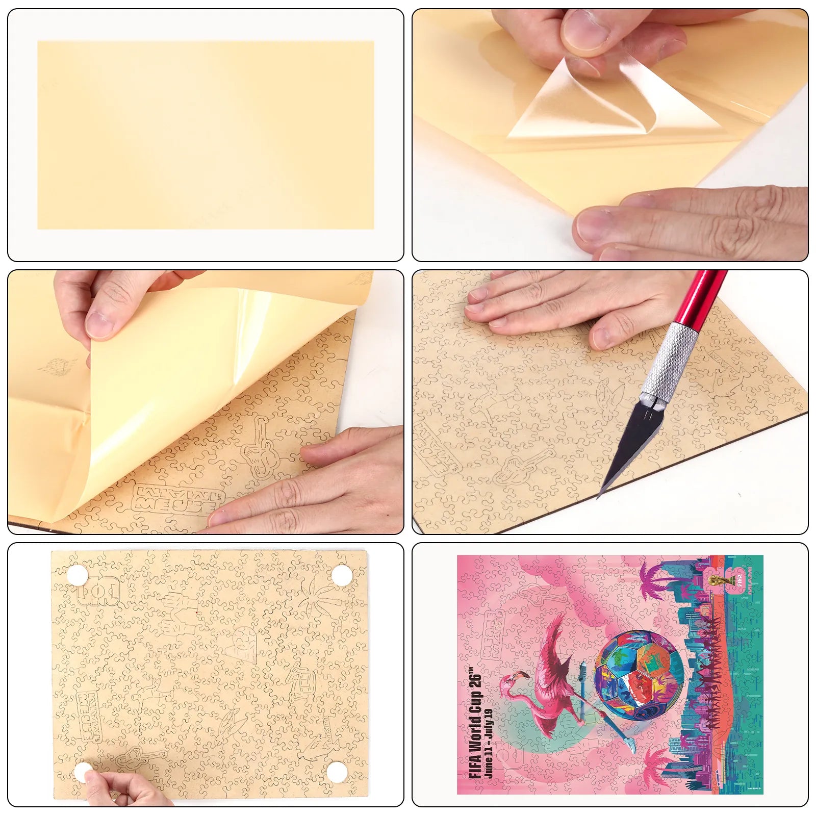 World Cup 2026 Miami wooden jigsaw puzzle – soccer fan gift