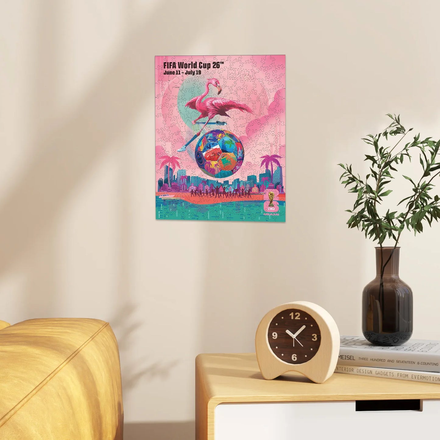 World Cup 2026 wooden puzzle – Miami host city poster design