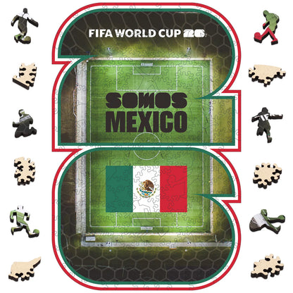 FIFA World Cup 2026 Mexico national pride field wooden jigsaw puzzle – officially licensed