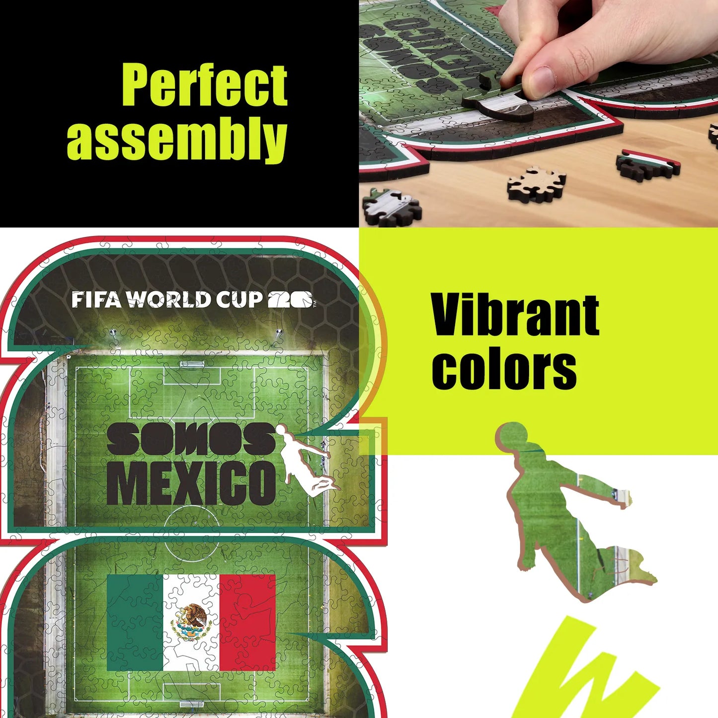 FIFA World Cup 2026 Mexico pride wooden puzzle with laser-cut pieces