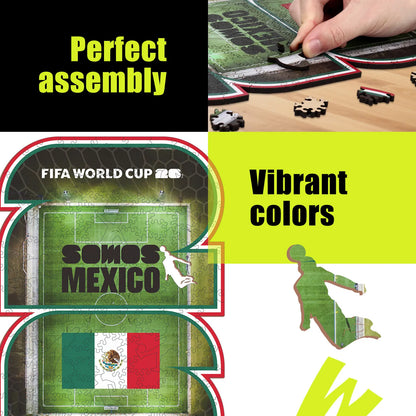 FIFA World Cup 2026 Mexico pride wooden puzzle with laser-cut pieces