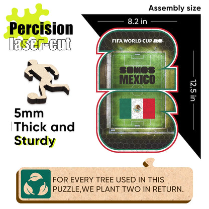 Wooden jigsaw puzzle gift – FIFA World Cup 2026 Mexico pride