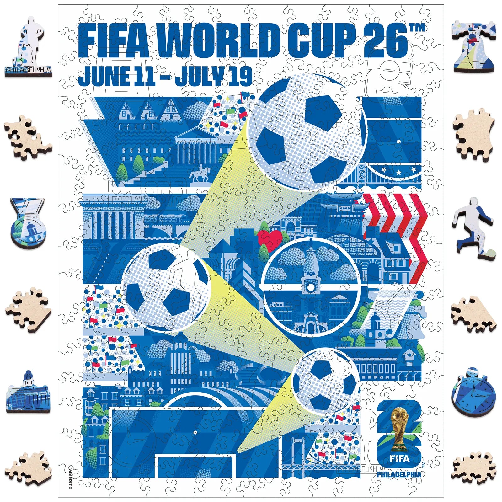 FIFA World Cup 2026 Philadelphia poster wooden jigsaw puzzle – officially licensed