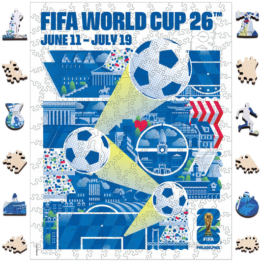FIFA World Cup 2026 Philadelphia poster wooden jigsaw puzzle – officially licensed