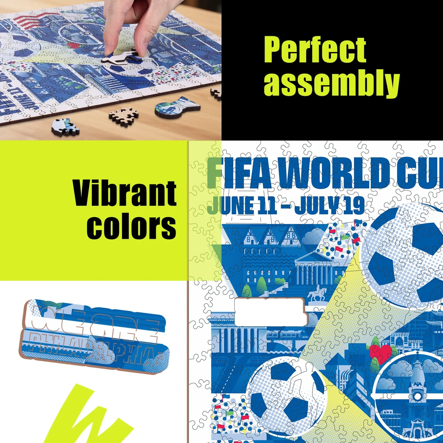 Wooden jigsaw puzzle gift – FIFA World Cup 2026 Philadelphia