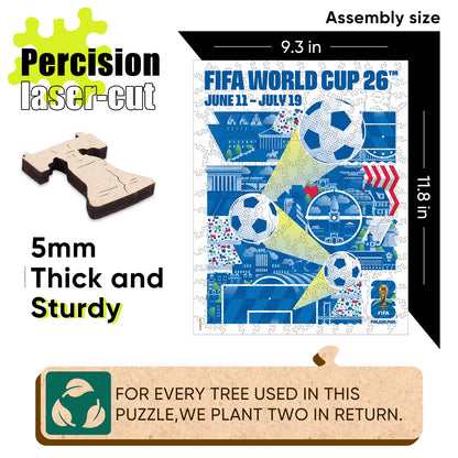 FIFA World Cup 2026 Philadelphia wooden puzzle with laser-cut pieces