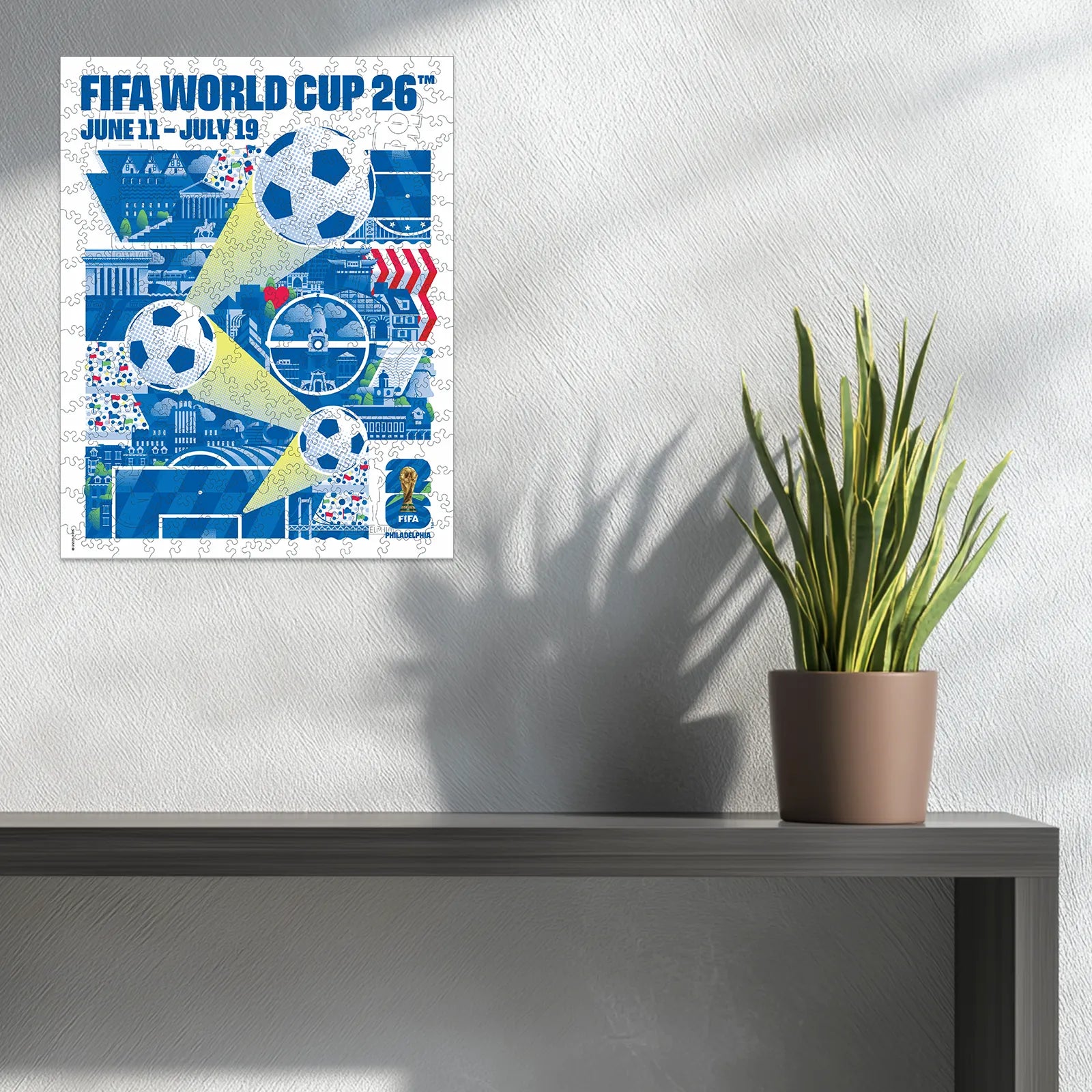 World Cup 2026 wooden puzzle – Philadelphia host city poster design