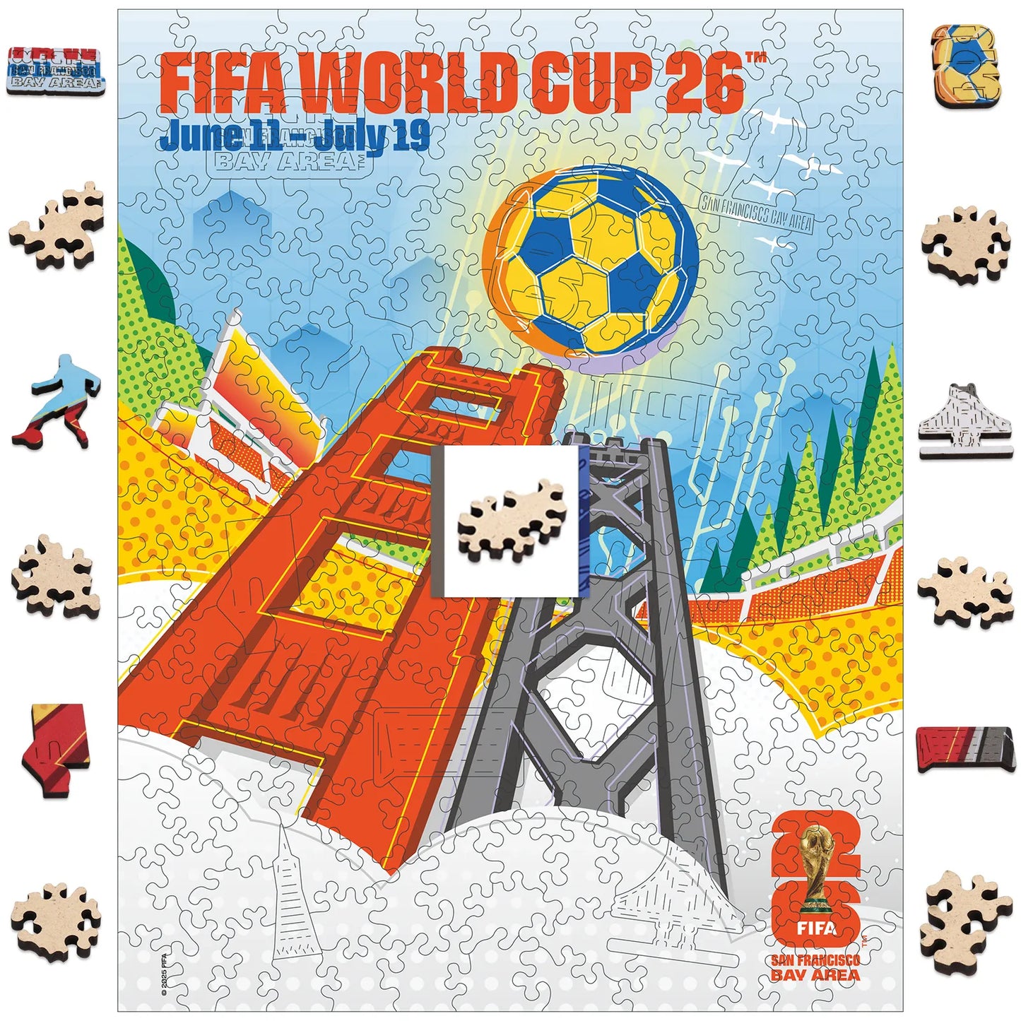 FIFA World Cup 2026 San Francisco poster wooden jigsaw puzzle – officially licensed
