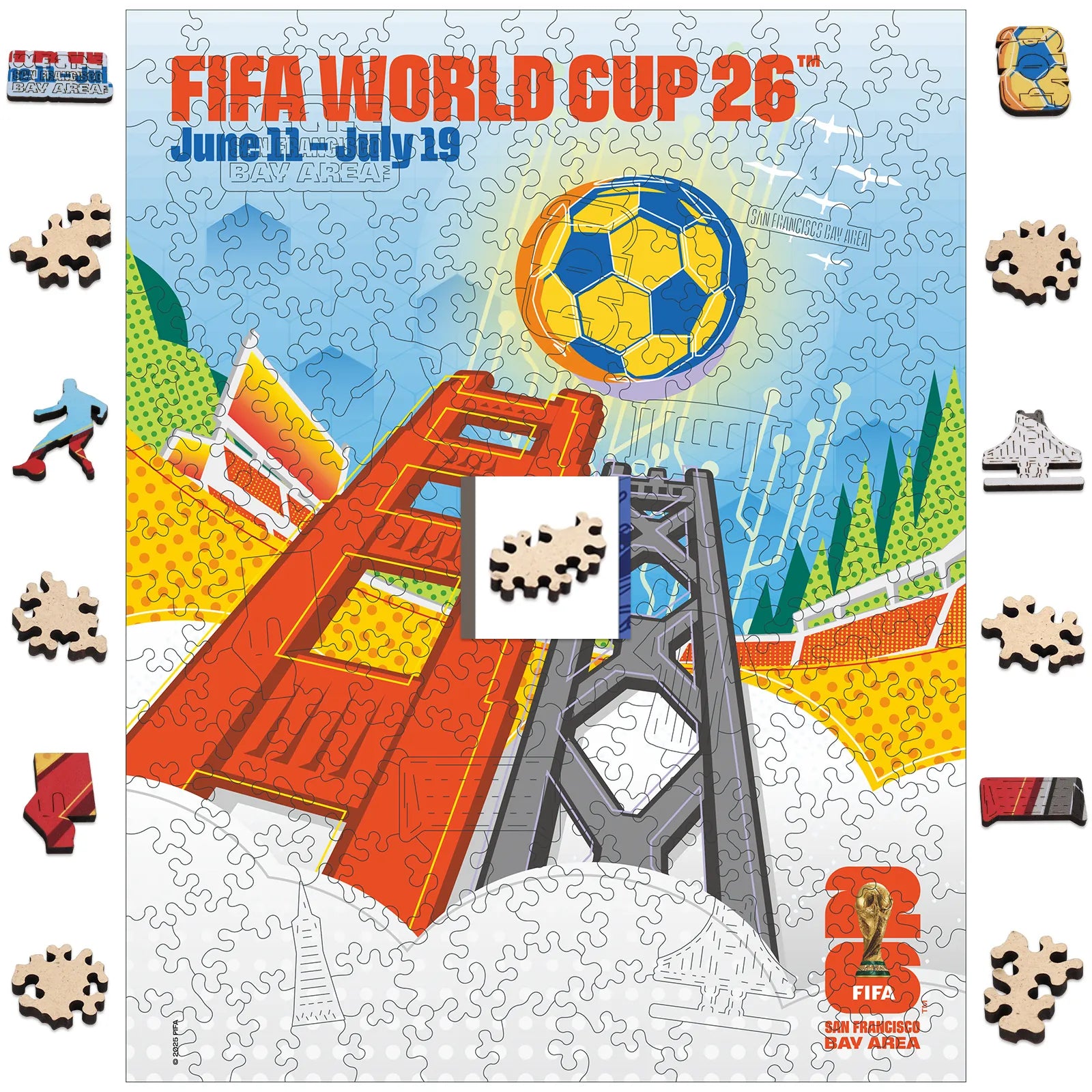 FIFA World Cup 2026 San Francisco poster wooden jigsaw puzzle – officially licensed