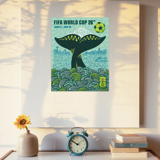 World Cup 2026 wooden puzzle – Seattle host city poster design