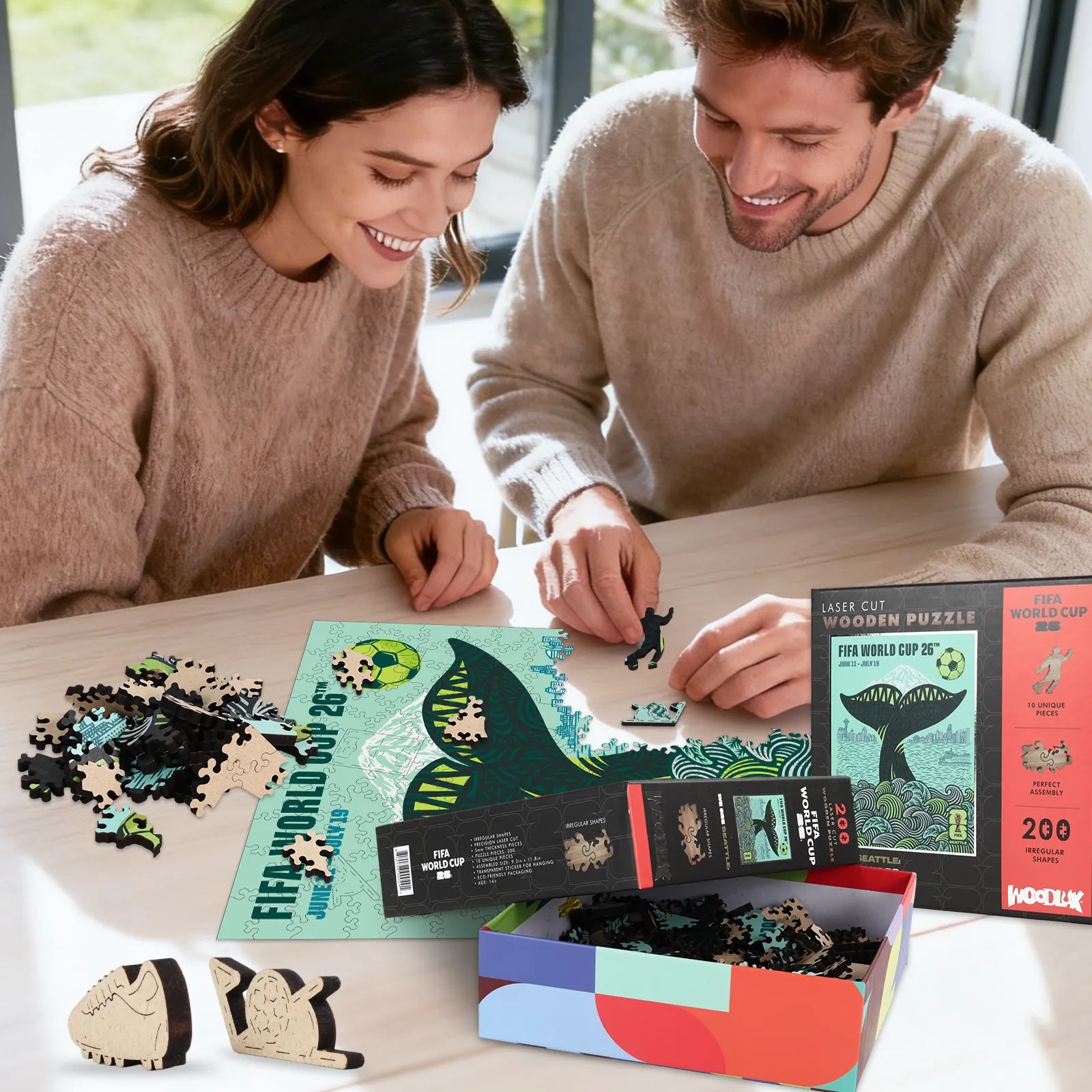 FIFA 2026 Seattle wooden jigsaw puzzle – 200 piece edition