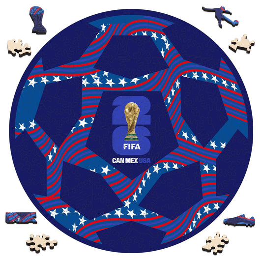 FIFA World Cup 2026 USA ball wooden jigsaw puzzle – officially licensed