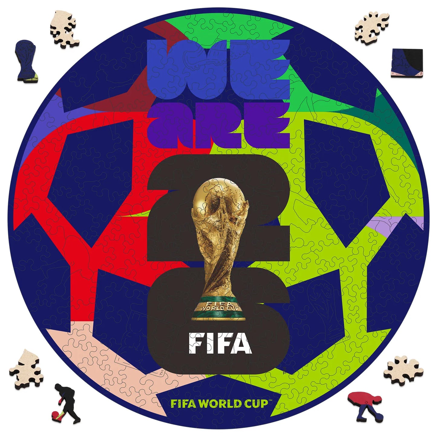 FIFA World Cup 2026 We Are 26 ball wooden jigsaw puzzle – officially licensed