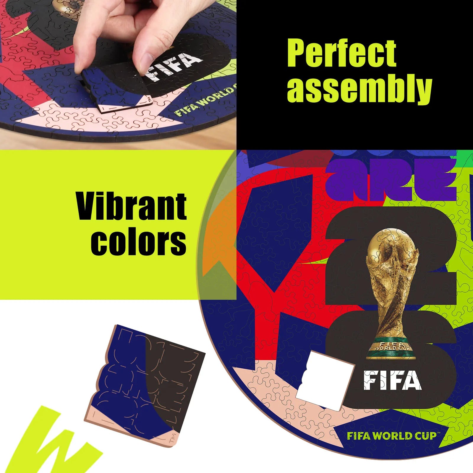 FIFA World Cup 2026 We Are 26 wooden puzzle with laser-cut pieces