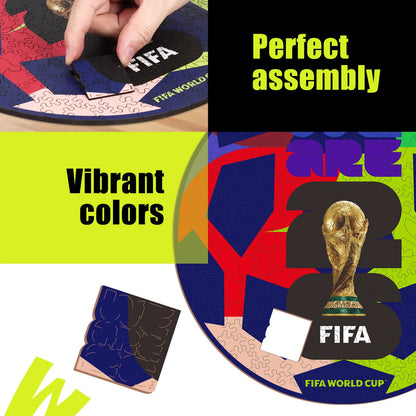 FIFA World Cup 2026 We Are 26 wooden puzzle with laser-cut pieces