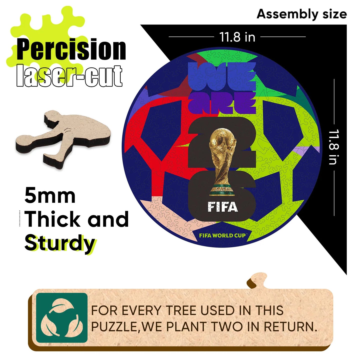 Wooden jigsaw puzzle gift – FIFA World Cup 2026 We Are 26