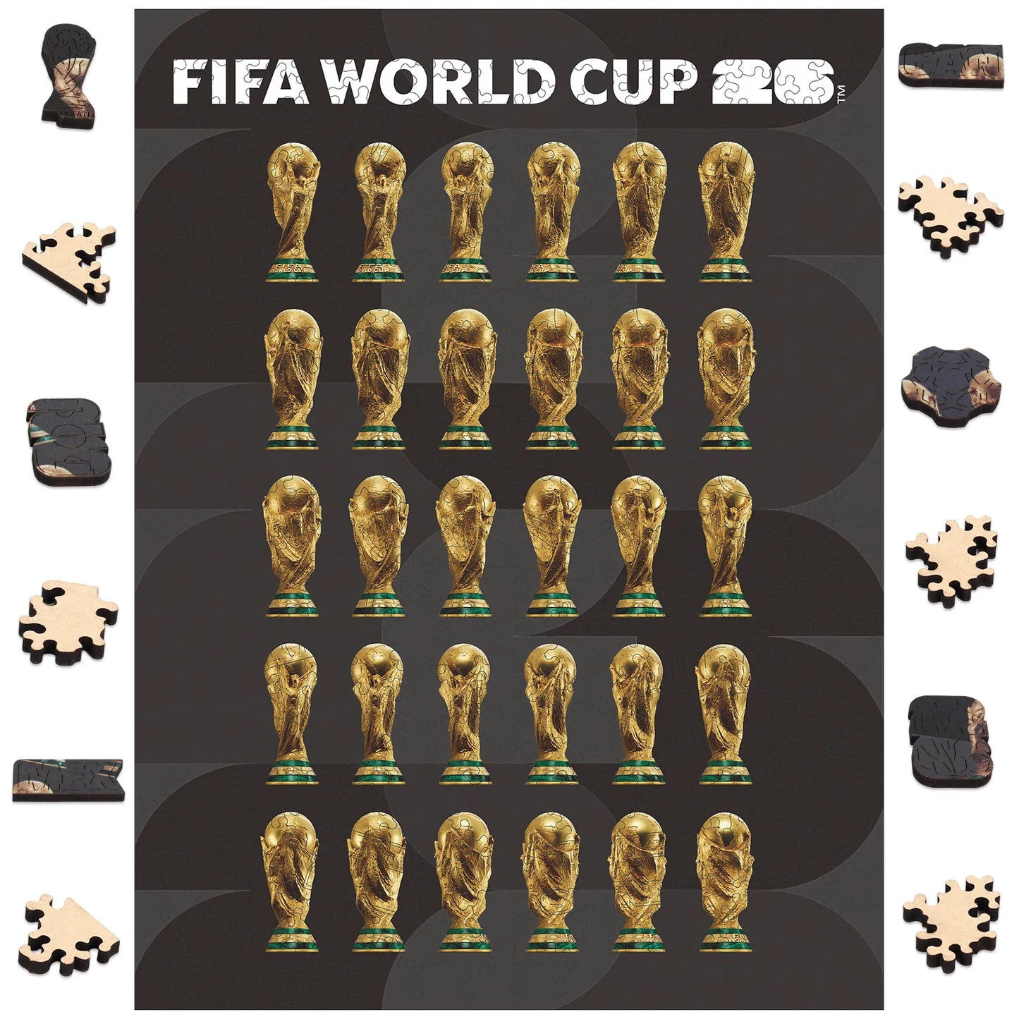 FIFA World Cup 2026 trophy poster wooden jigsaw puzzle – officially licensed