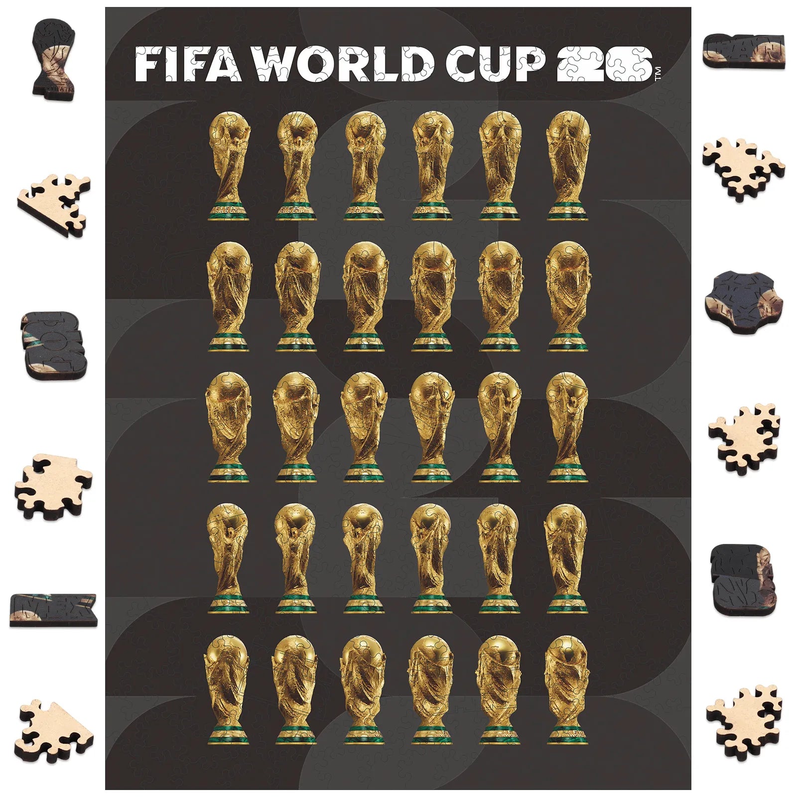 FIFA World Cup 2026 trophy poster wooden jigsaw puzzle – officially licensed