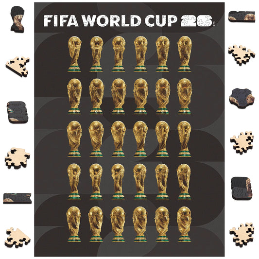 FIFA World Cup 2026 trophy poster wooden jigsaw puzzle – officially licensed