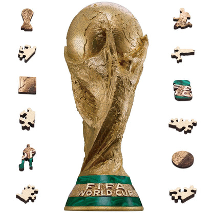 FIFA World Cup 2026 golden trophy wooden jigsaw puzzle – officially licensed