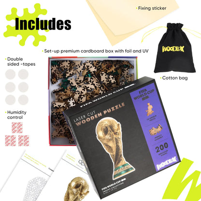 FIFA World Cup 2026 golden trophy puzzle detail
