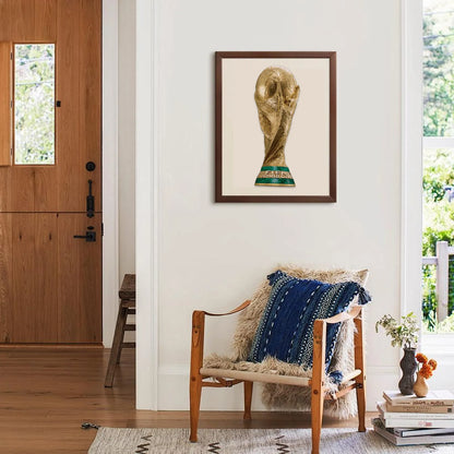 World Cup 2026 wooden puzzle – trophy-shaped golden design