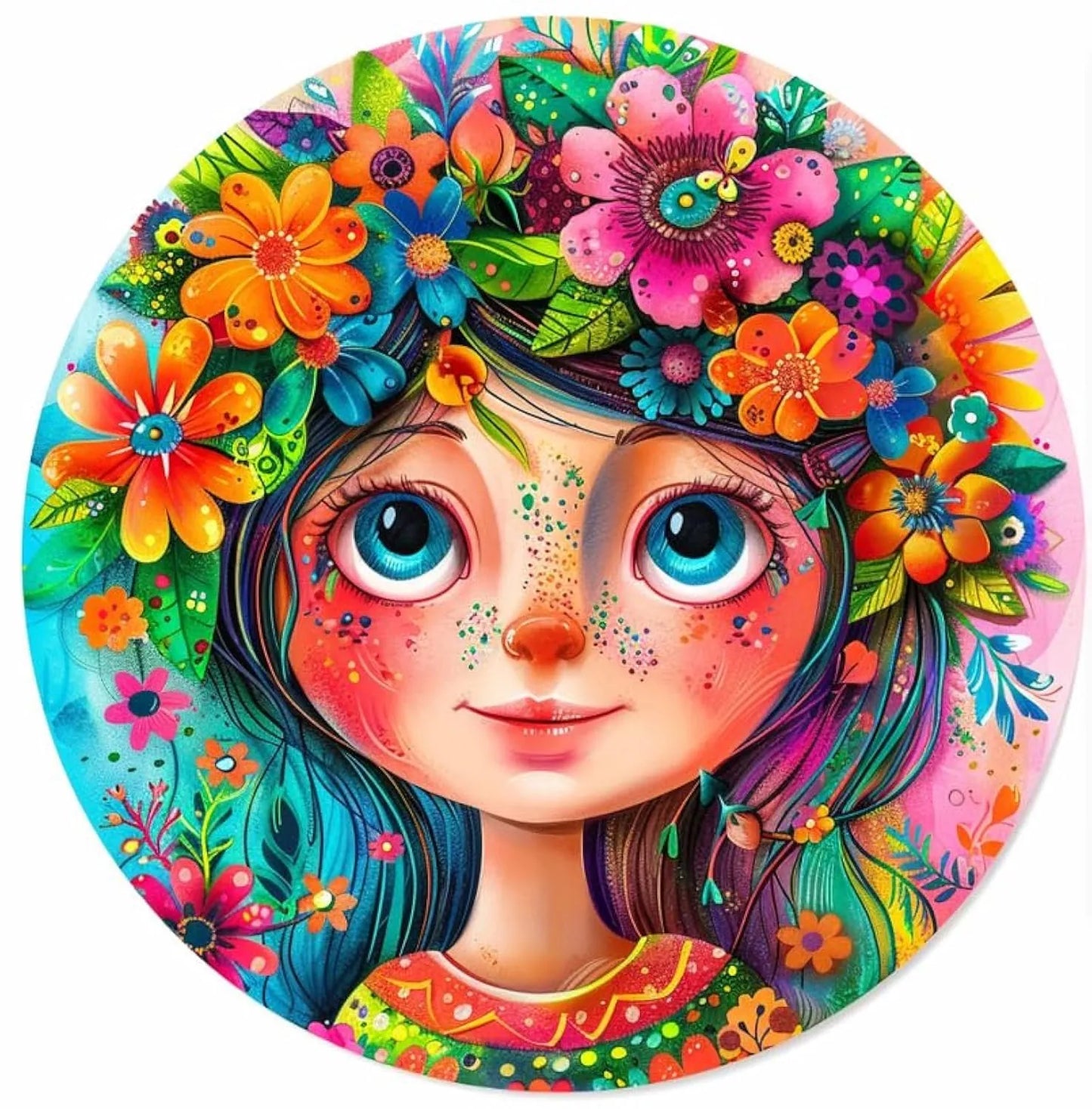 Flower fairy wooden jigsaw puzzle for adults with unique shaped pieces