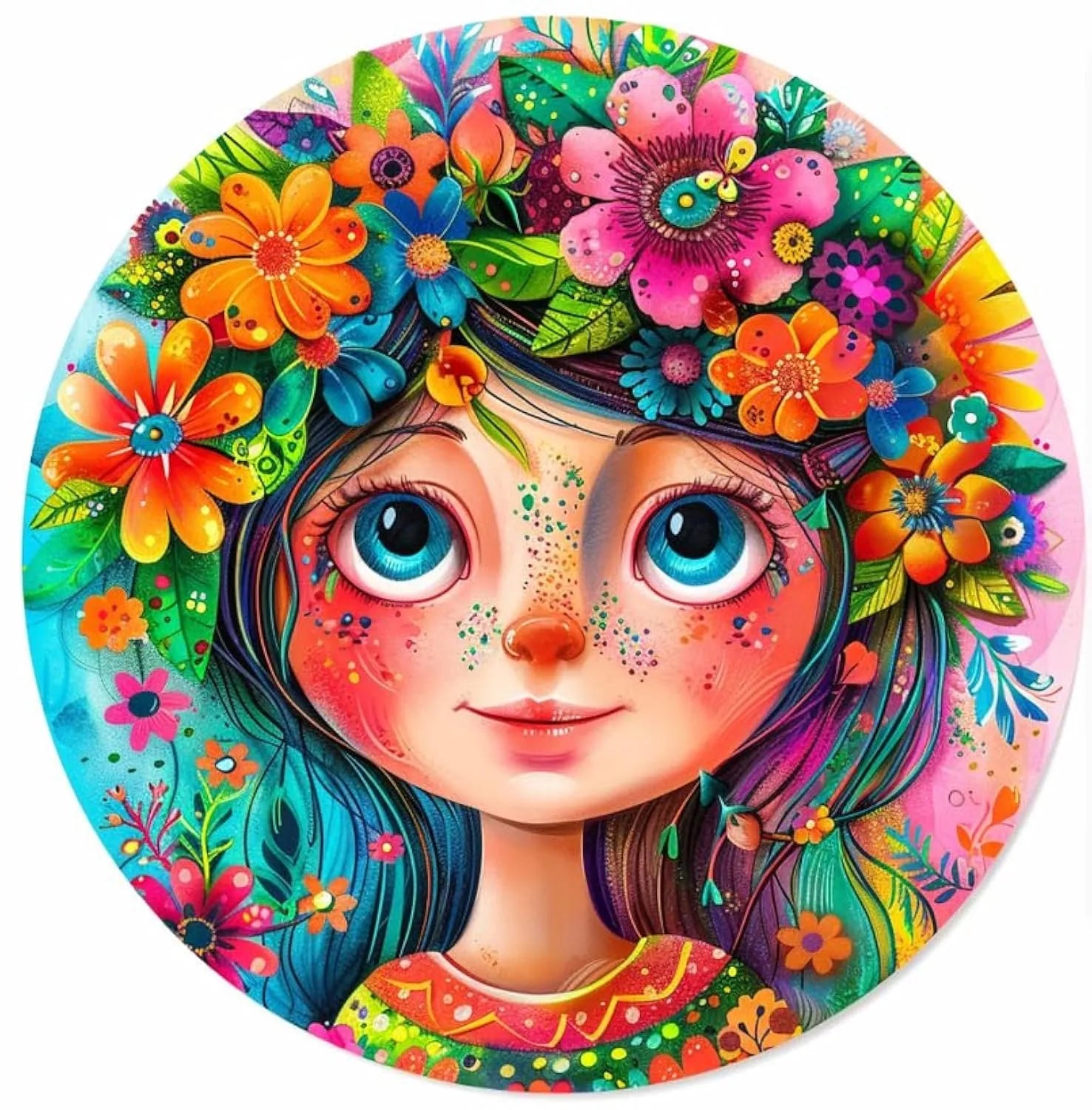 Flower fairy wooden jigsaw puzzle for adults with unique shaped pieces