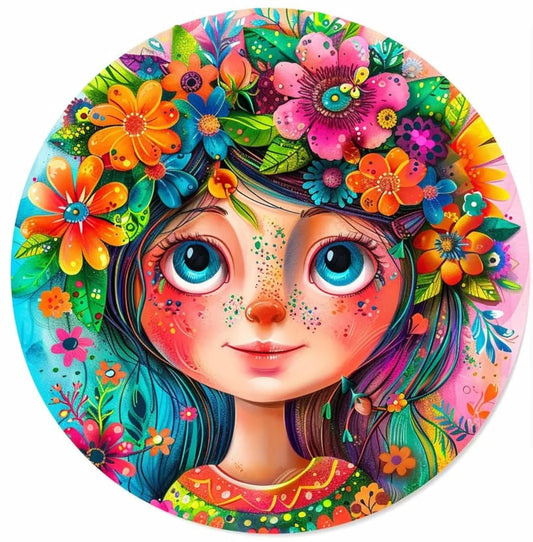 Flower fairy wooden jigsaw puzzle for adults with unique shaped pieces