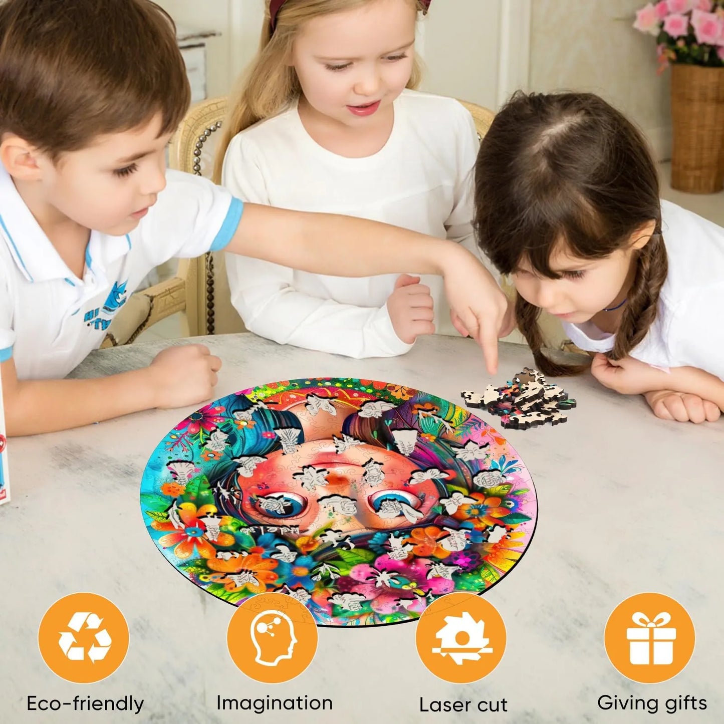 Flower fairy wood puzzle for adults – 200 and 500 piece options