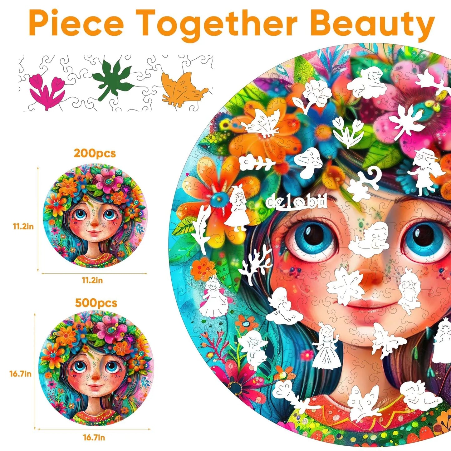 Wooden jigsaw puzzle gift – flower fairy fantasy design