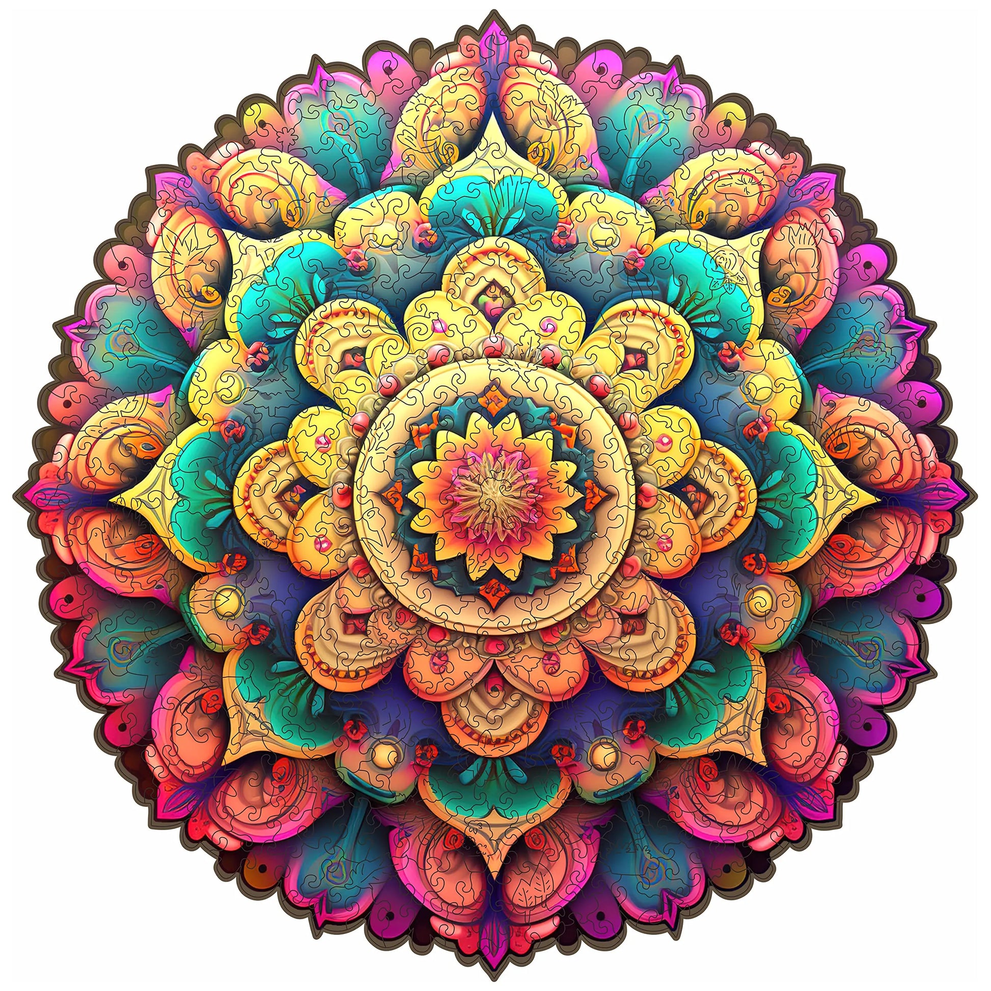 Flower wooden jigsaw puzzle for adults with unique shaped pieces