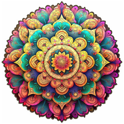 Flower wooden jigsaw puzzle for adults with unique shaped pieces